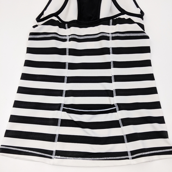 Athleta Stripe Chase Athletic Tank Top Black Womens XS Workout - Picture 4 of 8